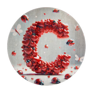 Letter C Creative Heart Cluster Cutting Board