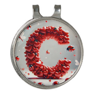 Letter C Creative Heart Cluster Golf Hat Clip