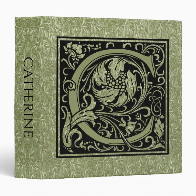 Letter C First Letter Monogram 3 Ring Binder (Front/Spine)