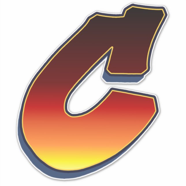 Letter C - flames Sticker (Front)