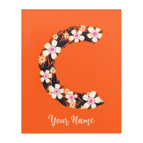 letter C floral wall art