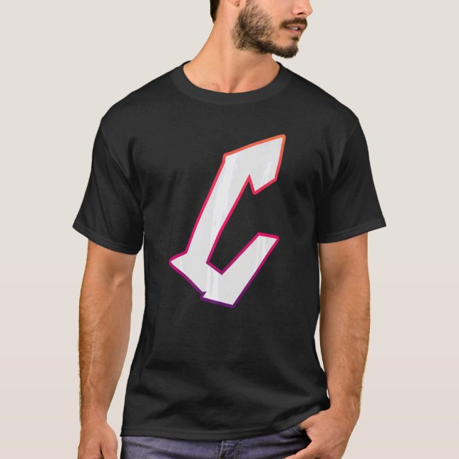 Letter C Graffiti Street Letter C Typography Alpha T-Shirt (Front)