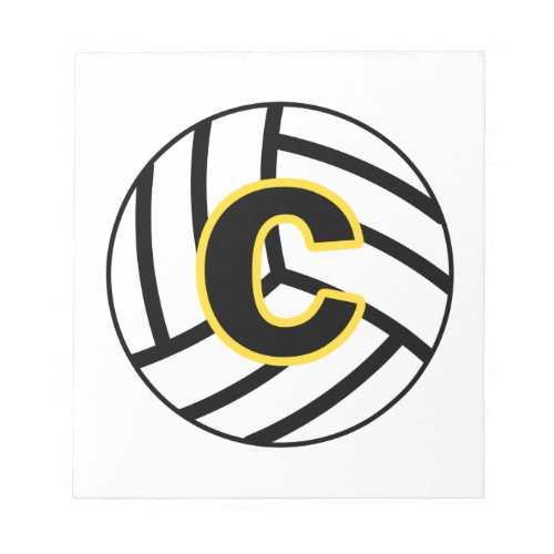 Letter C Initial Volleyball Monogram Notepad