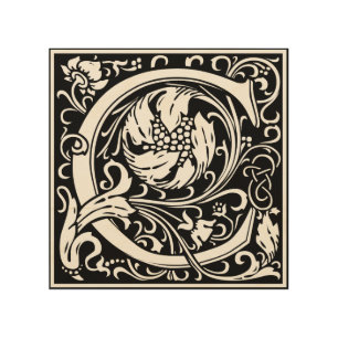 Letter C Medieval Monogram Art Nouveau