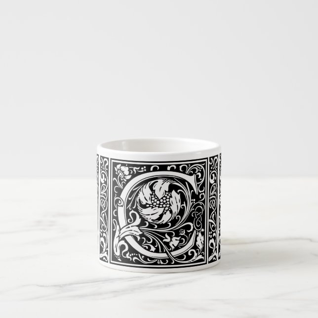 Letter C Medieval Monogram Art Nouveau Espresso Cup (Front)