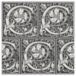 Letter C Medieval Monogram Art Nouveau Fabric