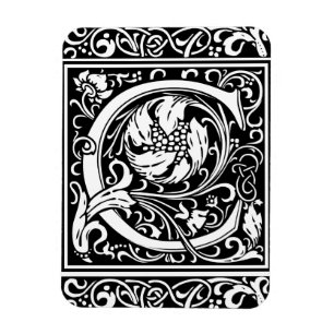 Letter C Medieval Monogram Art Nouveau Magnet