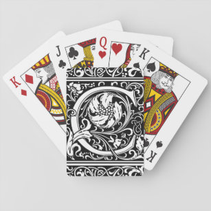 Letter C Medieval Monogram Art Nouveau Playing Cards
