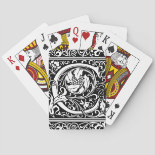 Letter C Medieval Monogram Art Nouveau Poker Cards