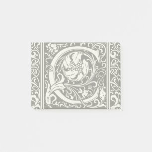 Letter C Medieval Monogram Art Nouveau Post-it Notes