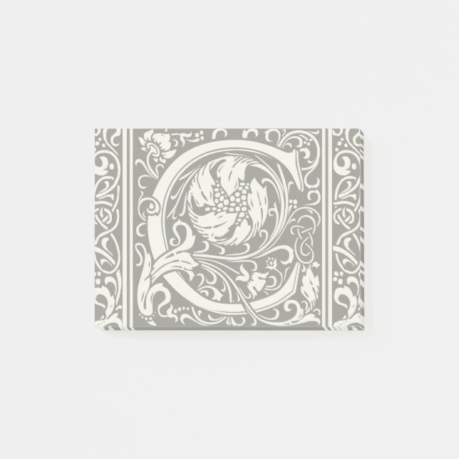 Letter C Medieval Monogram Art Nouveau Post-it Notes (Front)