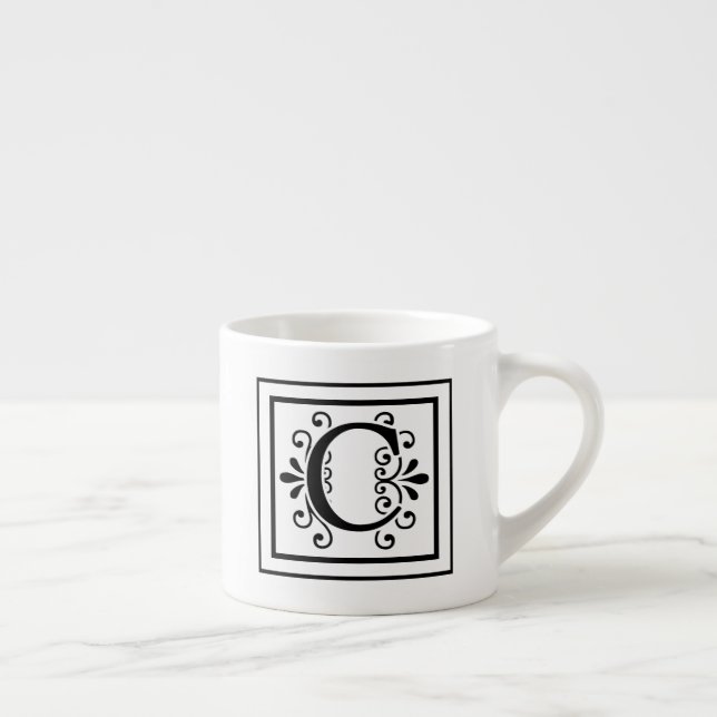 Letter C Monogram Espresso Mug (Right)