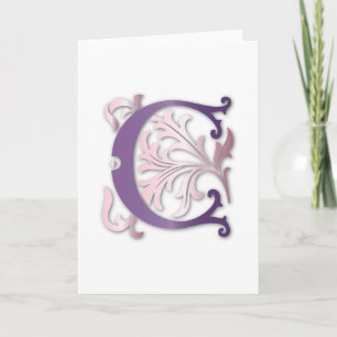Letter C Monogram Fleur de lis Note Card