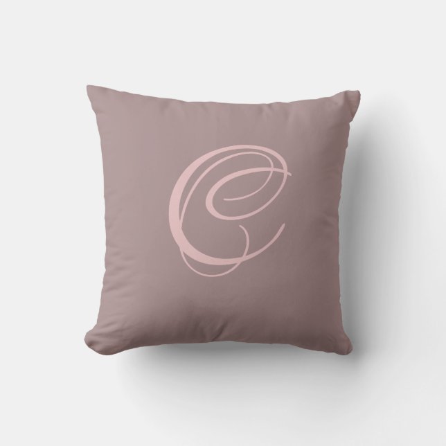 Letter C Monogram Initial Custom Throw Pillow (Front)