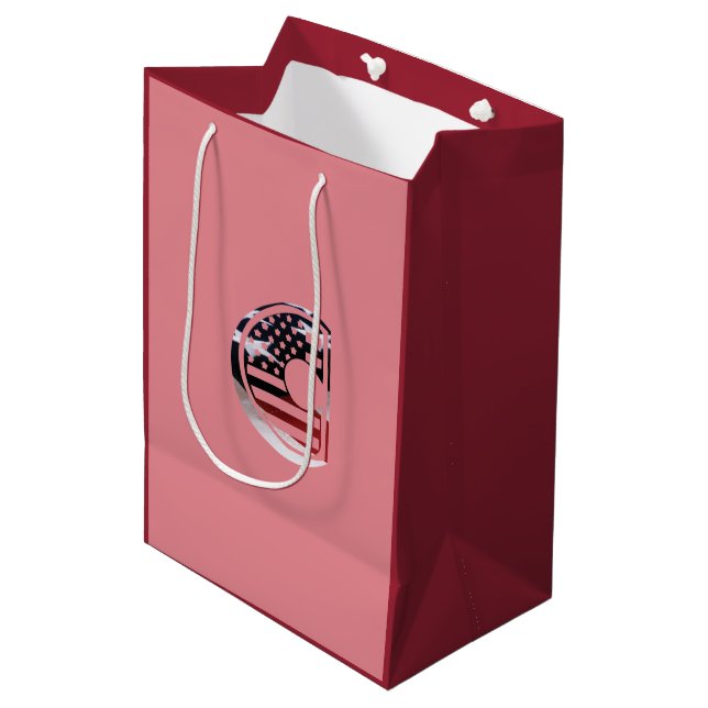 Letter C Monogram Initial USA Medium Gift Bag (Front Angled)