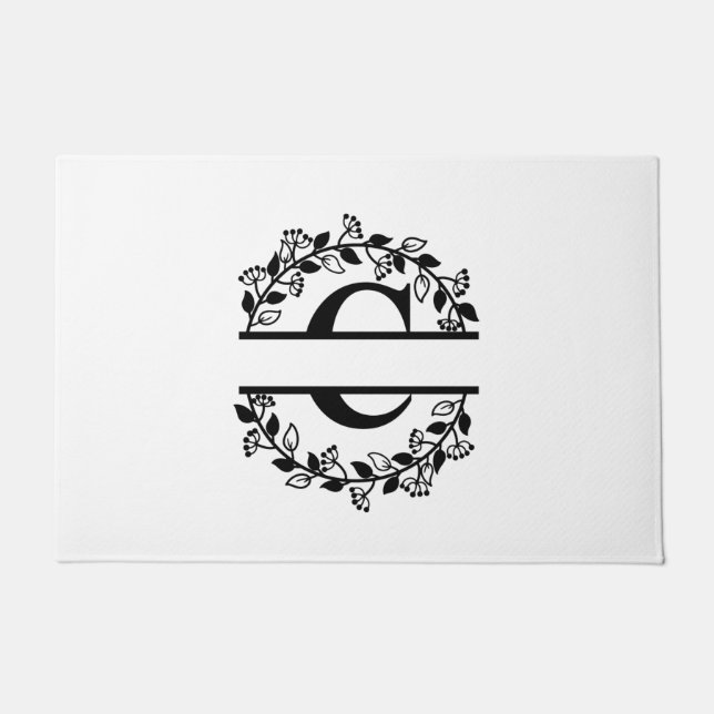 Letter C Monogram Personalized Doormat (Front)