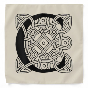 Letter C Monogram Vintage Celtic Knot Print Bandana