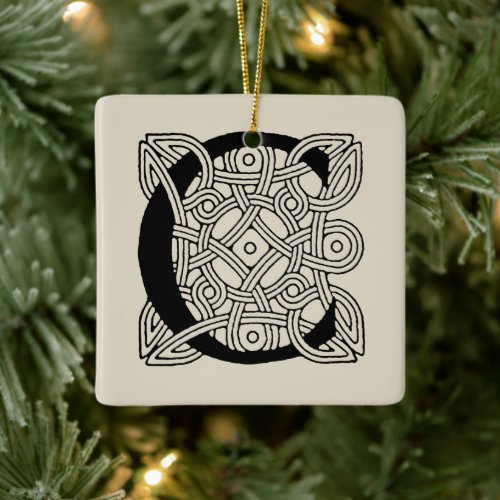 Letter C Monogram Vintage Celtic Knot Print