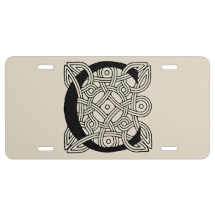Letter C Monogram Vintage Celtic Knot Print License Plate
