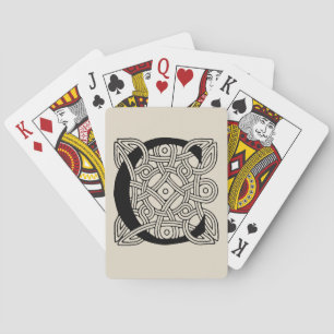 Letter C Monogram Vintage Celtic Knot Print Poker Cards