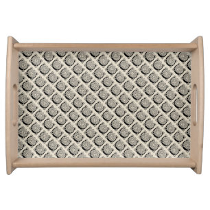Letter C Monogram Vintage Celtic Knot Print Serving Tray