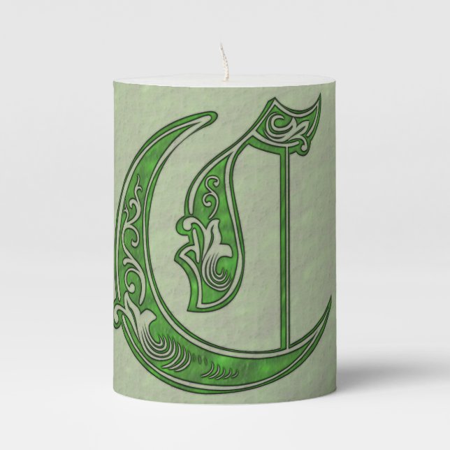Letter C Pillar Candle (Front)