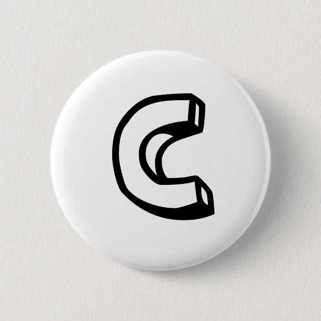 Letter C Pinback Button (Front)