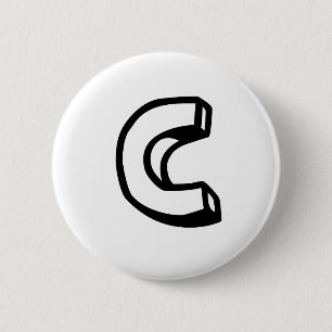 Letter C Pinback Button