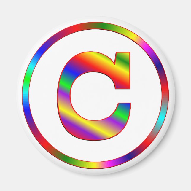Letter C Rainbow Magnet (Front)