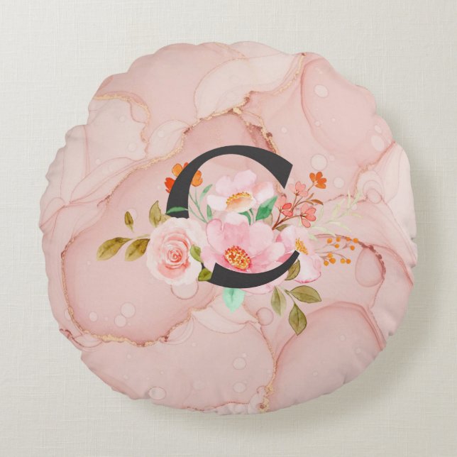 Letter C Round Pillow (Front)