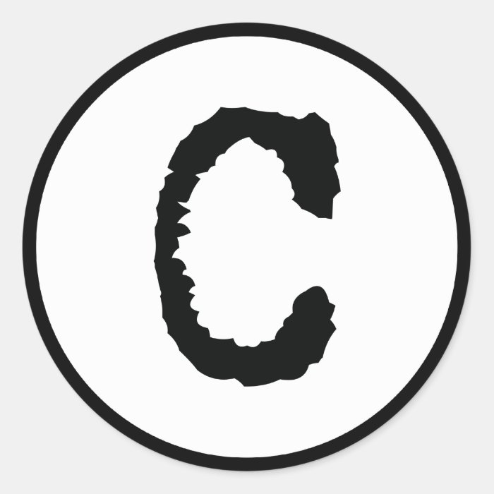 Letter C Round Stickers