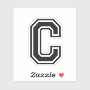 Letter C sporty college font alphabet Sticker