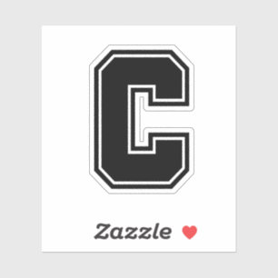 Letter C sporty college font alphabet Sticker