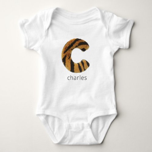 Letter C tiger fur Baby Bodysuit
