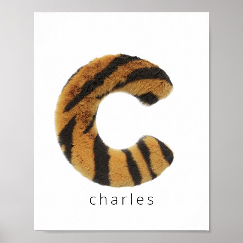 Letter C tiger fur Poster