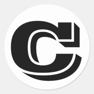 Letter C Vineta Alphabet by Janz White Classic Round Sticker