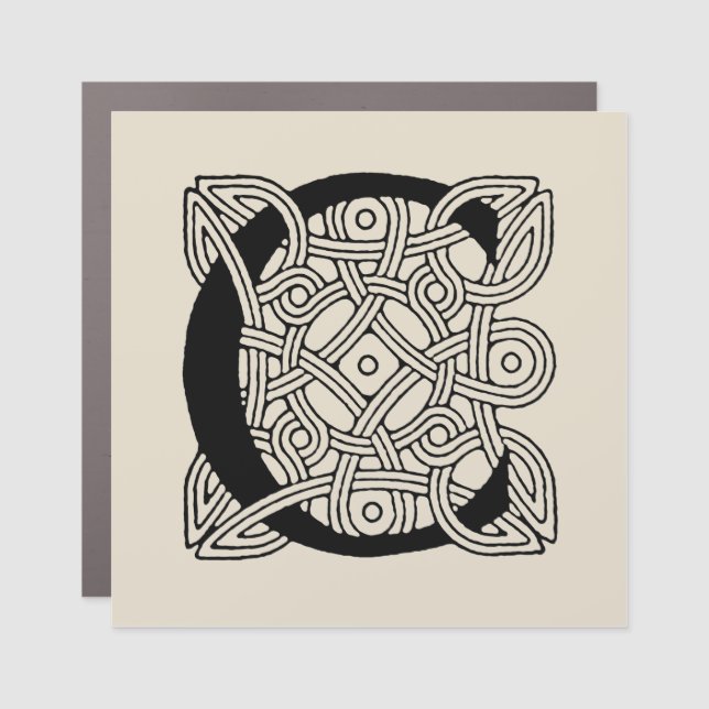 Letter C Vintage Celtic Knot Monogram Car Magnet (Front)