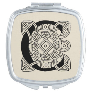 Letter C Vintage Celtic Knot Monogram Compact Mirror