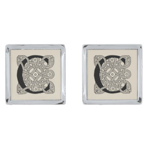 Letter C Vintage Celtic Knot Monogram Cufflinks