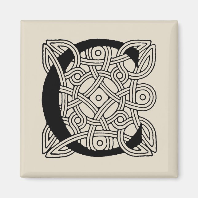 Letter C Vintage Celtic Knot Monogram Magnet (Front)