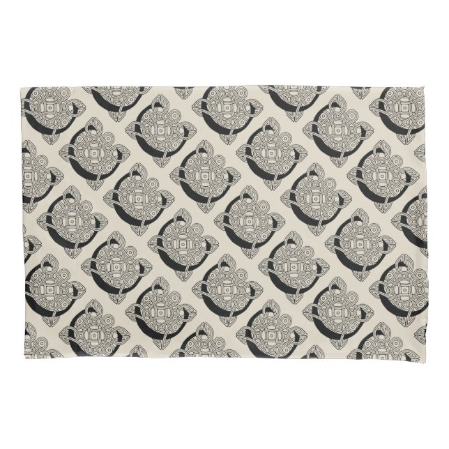 Letter C Vintage Celtic Knot Monogram Pillow Case (Front-Left)