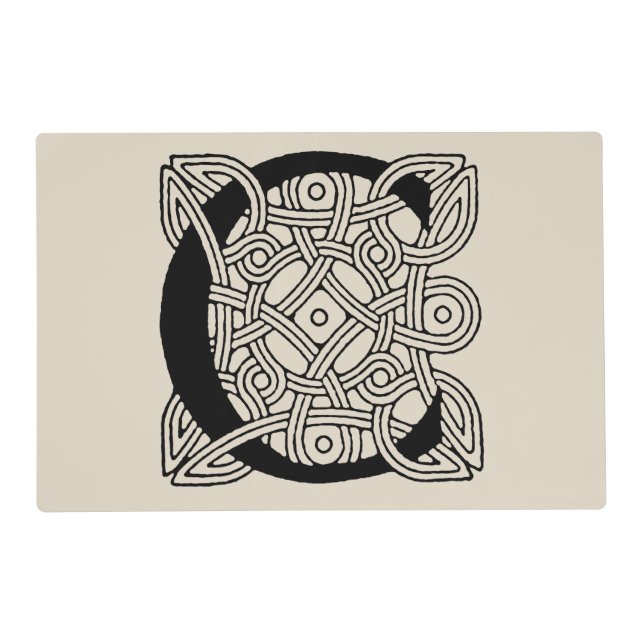 Letter C Vintage Celtic Knot Monogram Placemat (Front)