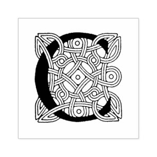 Letter C Vintage Celtic Knot Monogram Rubber Stamp