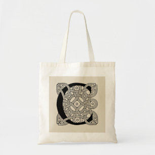 Letter C Vintage Celtic Knot Monogram Tote Bag