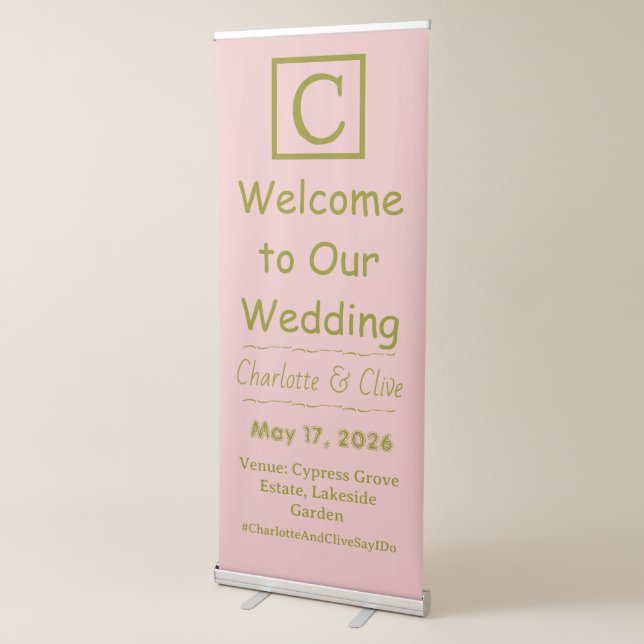 Letter C — Wedding Welcome Signage Large Vertical Retractable Banner (3/4)