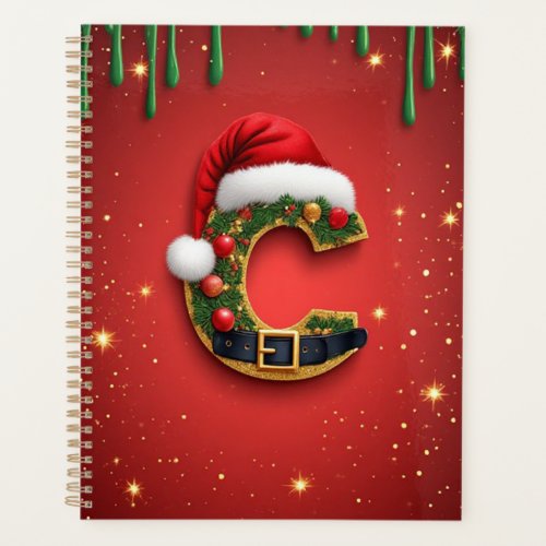 Letter C With Christmas Wreath Decor  Planner