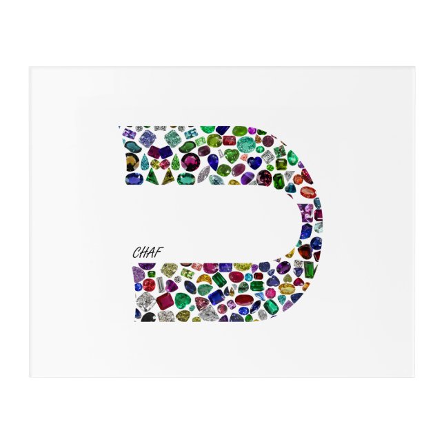 Letter 'CHAF' Acrylic Print (Front)