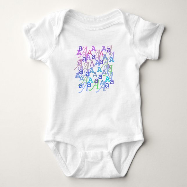 Letter Confetti "A" Baby Romper (Front)