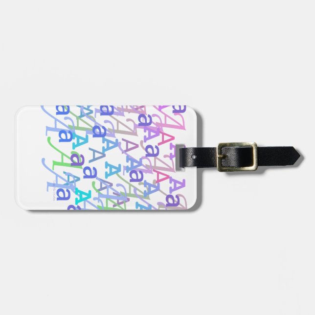 Letter Confetti "A" Luggage Tag (Front Horizontal)