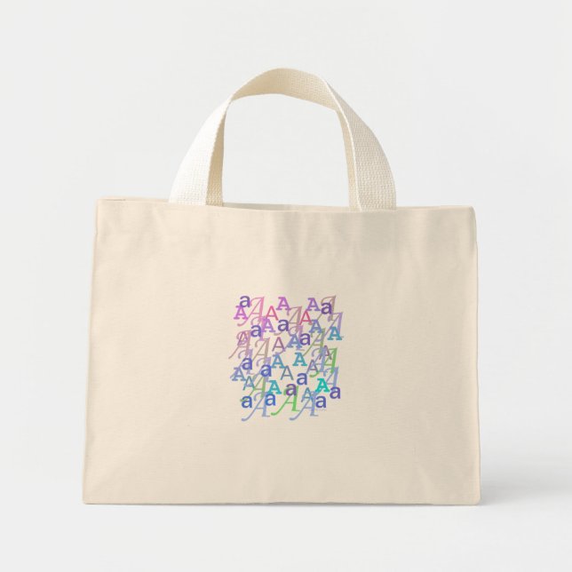 Letter Confetti "A" Mini Tote Bag (Front)